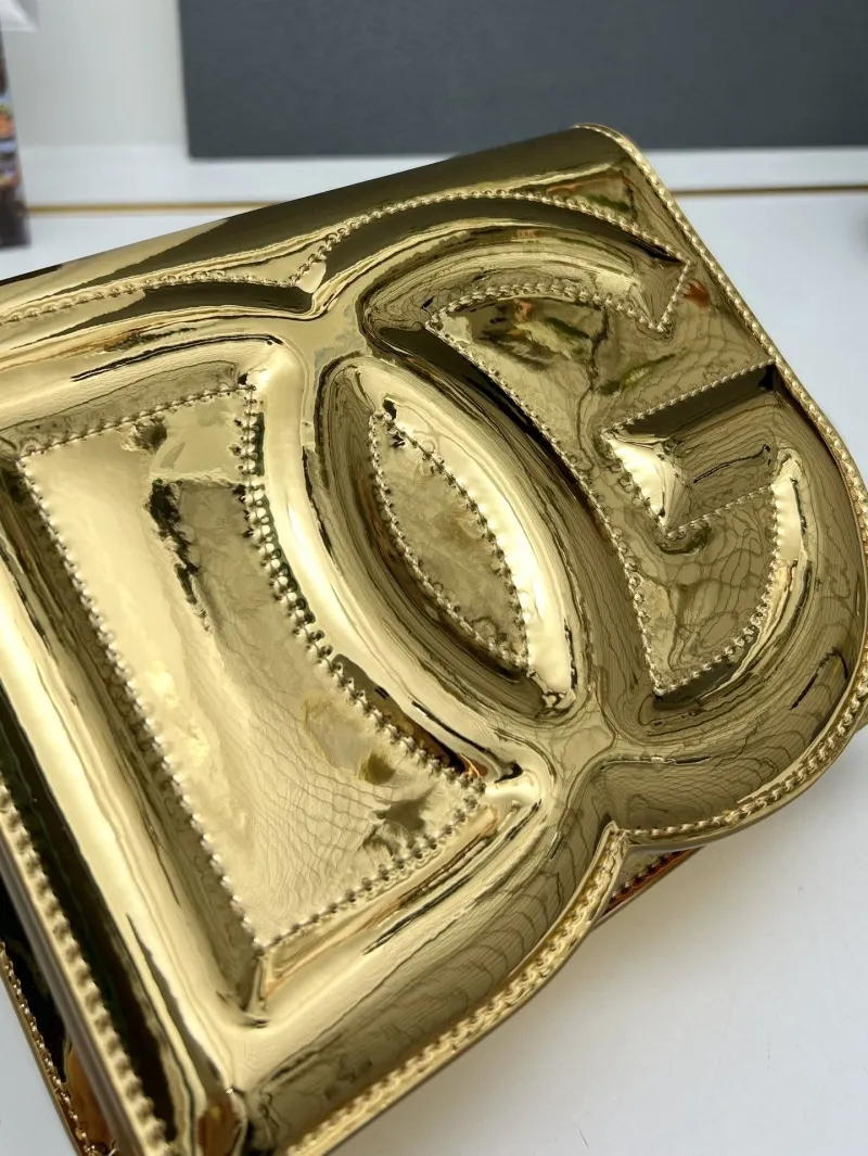 Dolce Gabbana Gold Crossbody Satchel Bag - Image 4