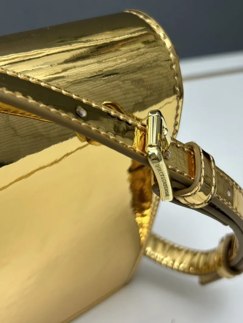 Dolce Gabbana Gold Crossbody Satchel Bag - Image 6