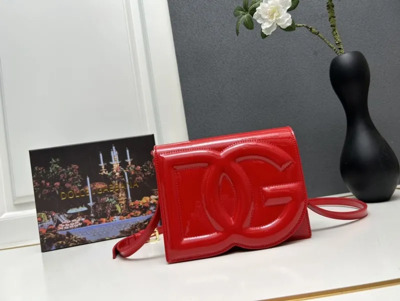Dolce Gabbana Red Patent Leather Crossbody Bag