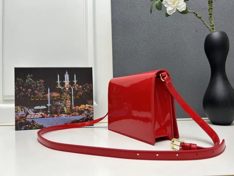 Dolce Gabbana Red Patent Leather Crossbody Bag - Image 3