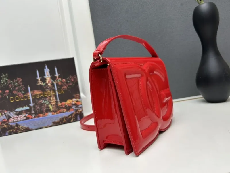 Dolce Gabbana Red Patent Leather Crossbody Bag - Image 5