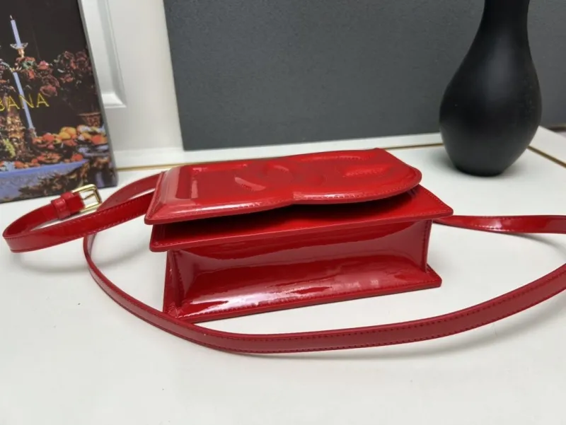Dolce Gabbana Red Patent Leather Crossbody Bag - Image 6
