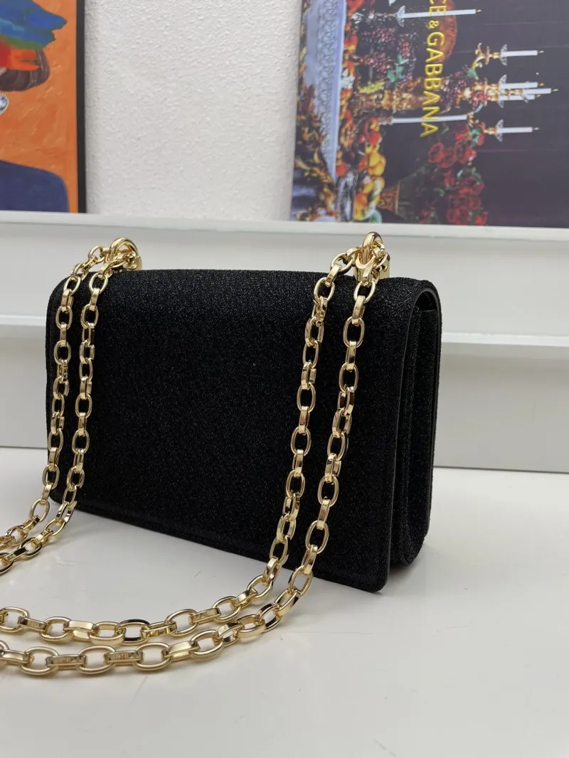 Dolce Gabbana Black Glitter Crossbody Bag 153 - Image 5