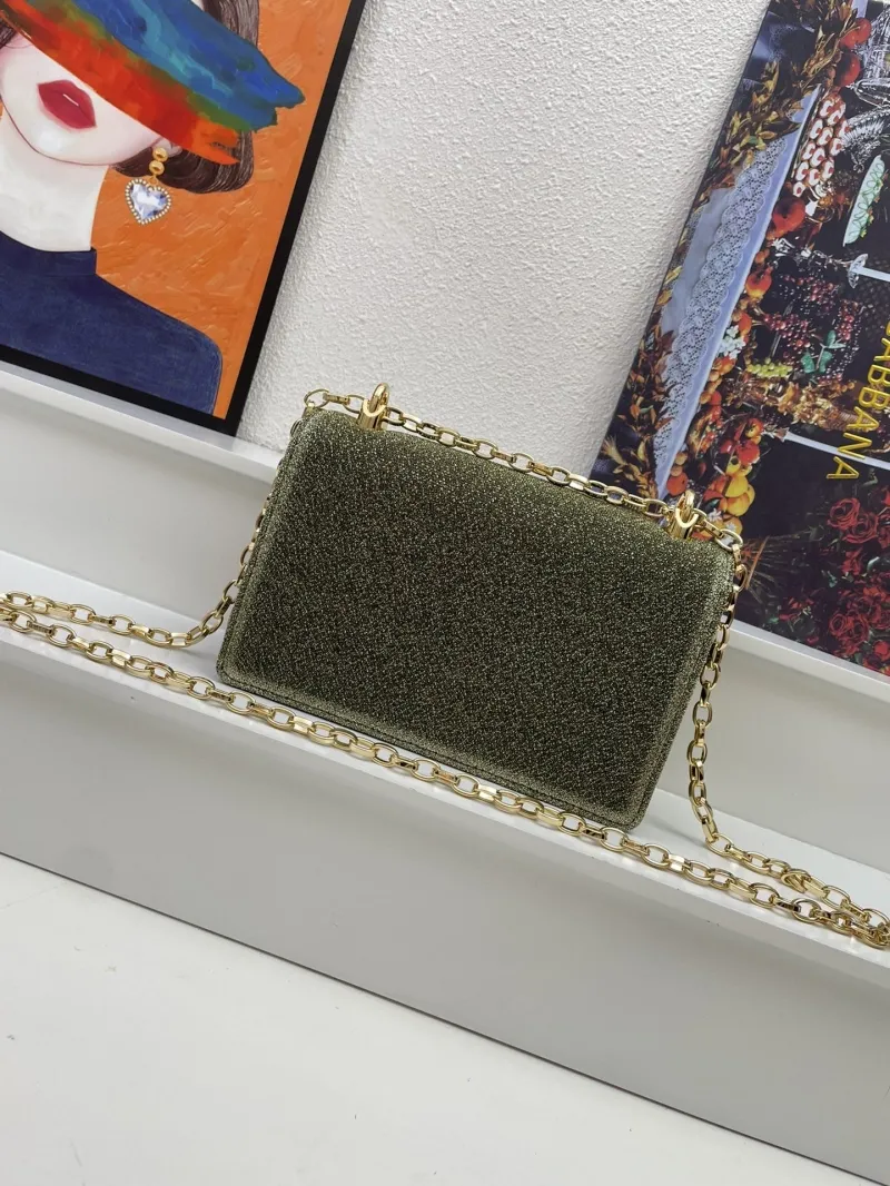 Alternative view of Dolce Gabbana Glitter Green Chain Crossbody Bag 154