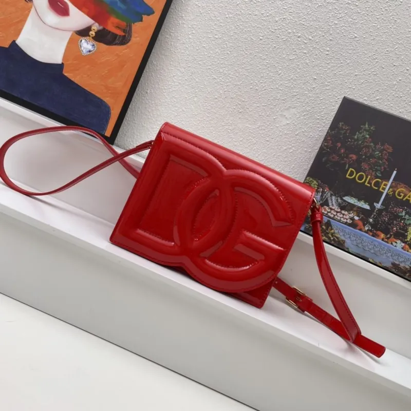 Dolce Gabbana Red Patent Crossbody Bag 155
