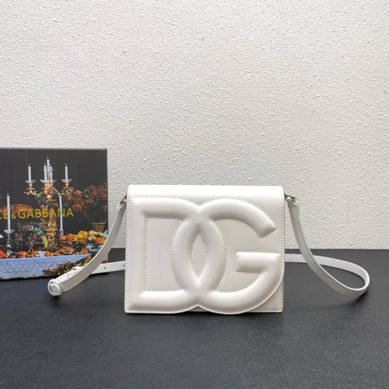 D&G White Leather Satchel Crossbody Bag