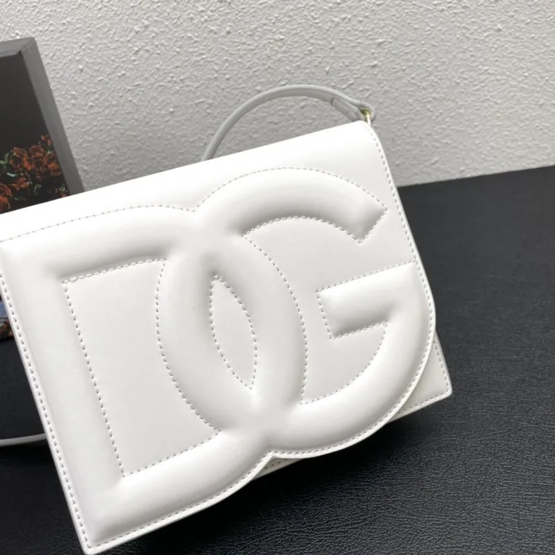 D&G White Leather Satchel Crossbody Bag - Image 4