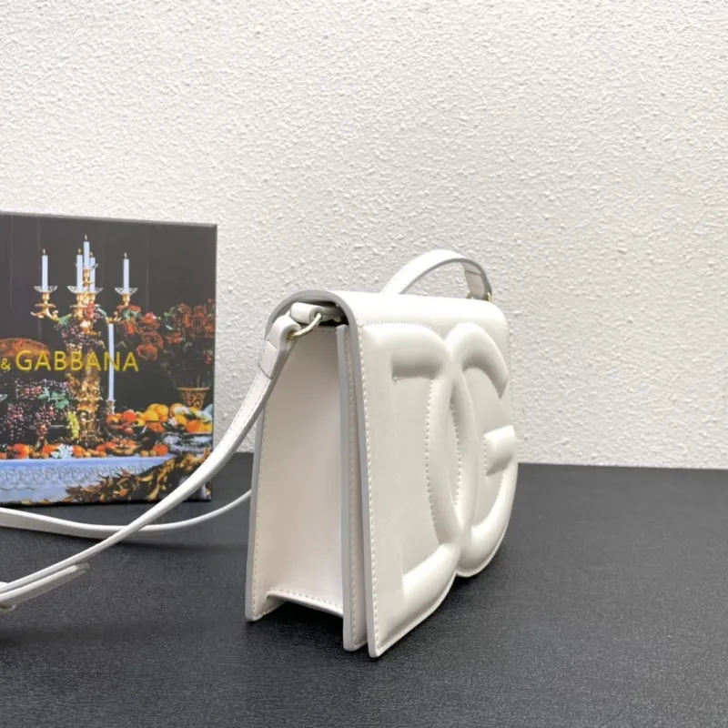 D&G White Leather Satchel Crossbody Bag - Image 5
