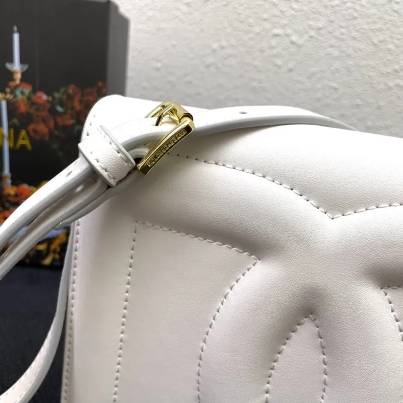 D&G White Leather Satchel Crossbody Bag - Image 6