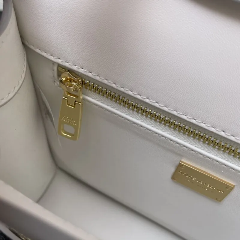 D&G White Leather Satchel Crossbody Bag - Image 9