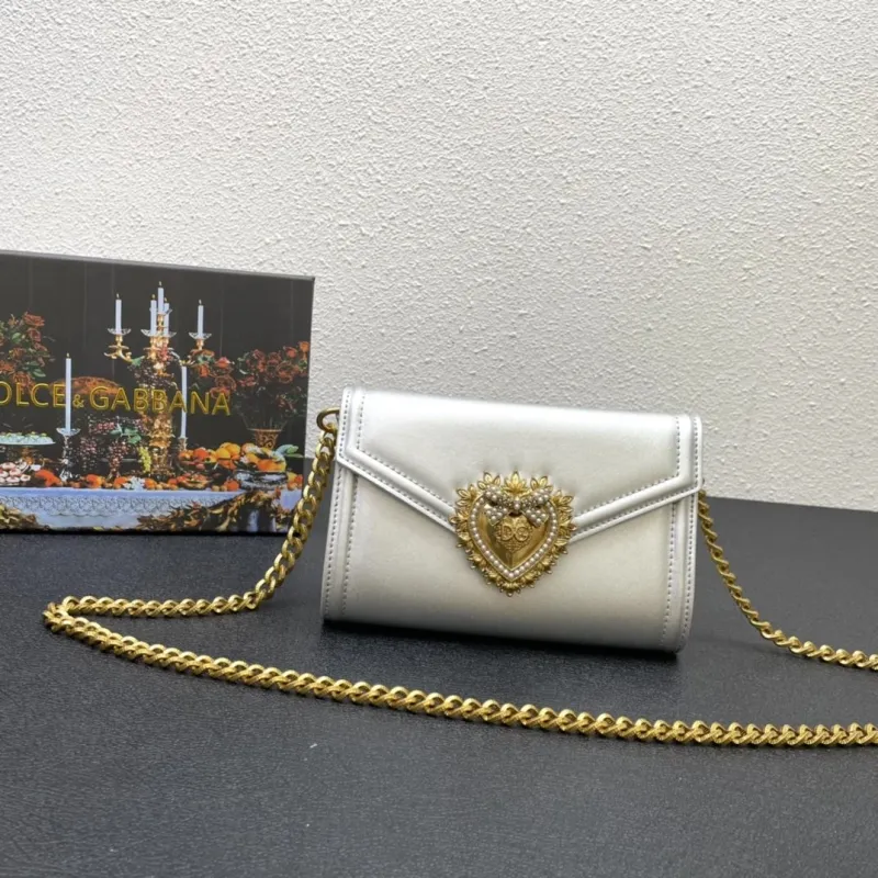 Dolce Gabbana Silver Chain Crossbody Bag