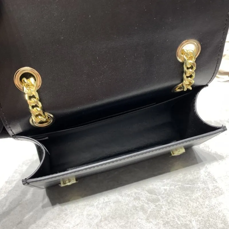 Dolce & Gabbana Black Leather Chain Satchel Bag - Image 8