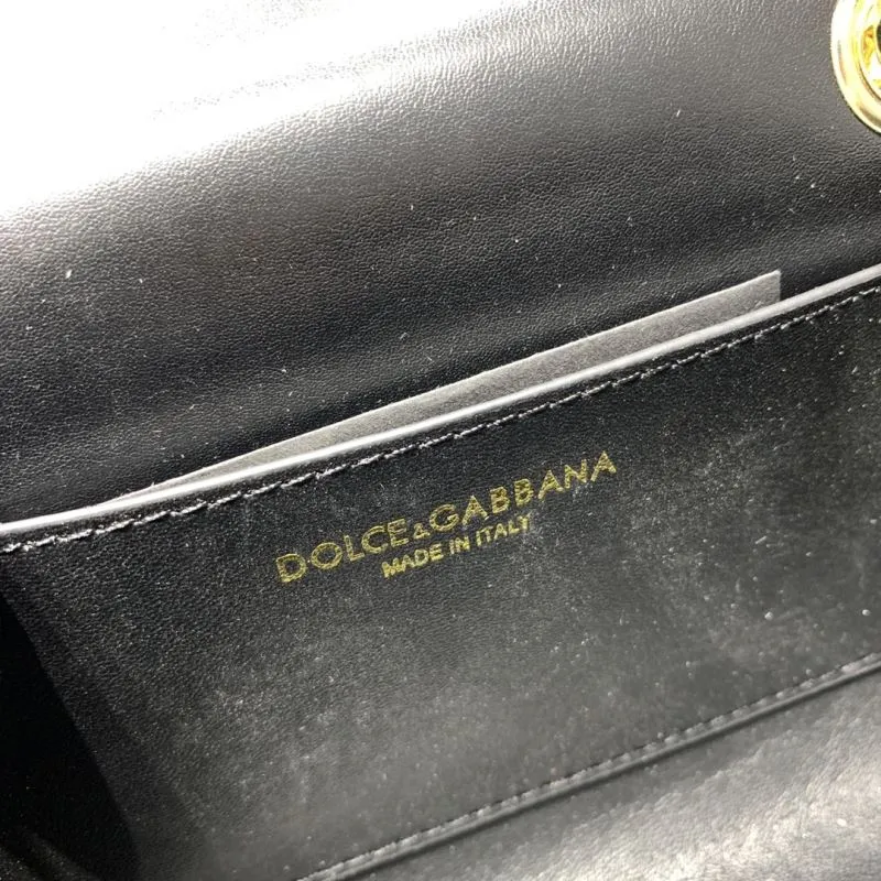 Dolce & Gabbana Black Leather Chain Satchel Bag - Image 9