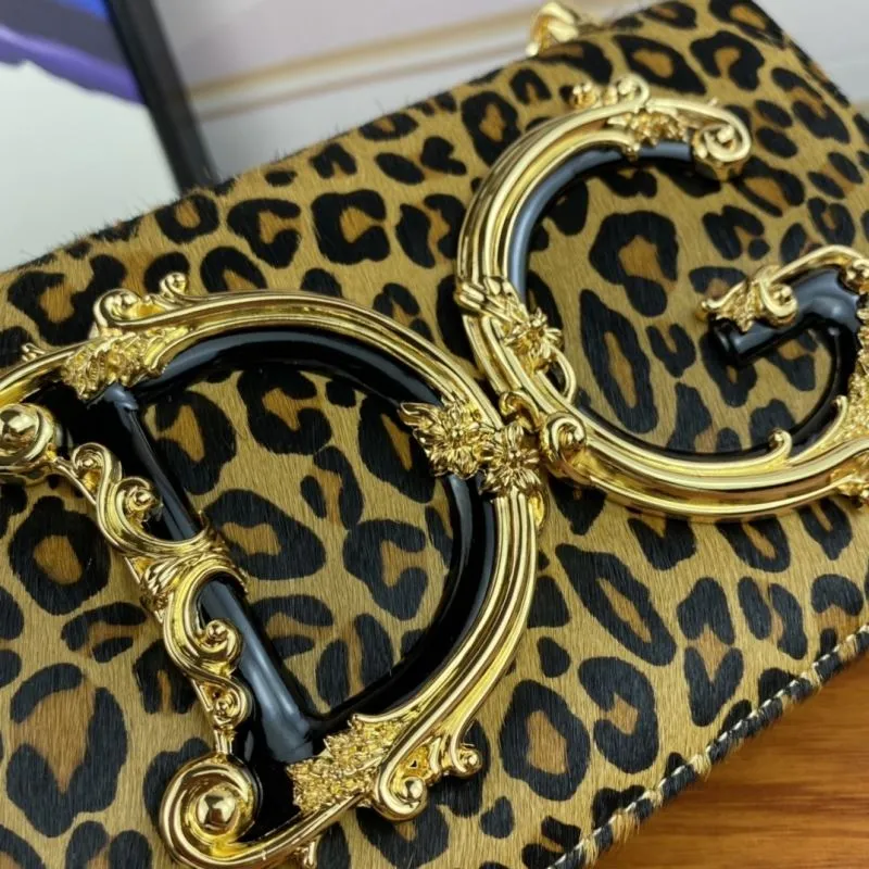 Alternative view of D&G Leopard Print Satchel Bag with Gold Hardware