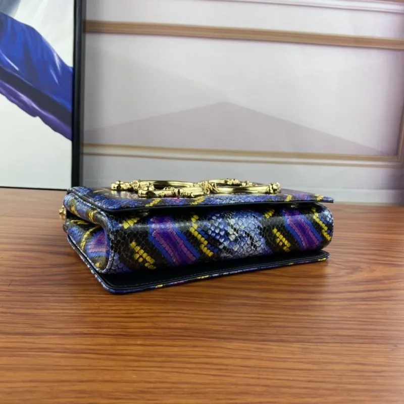 Alternative view of D&G 254 Snake Print Satchel Bag Blue Purple Yellow