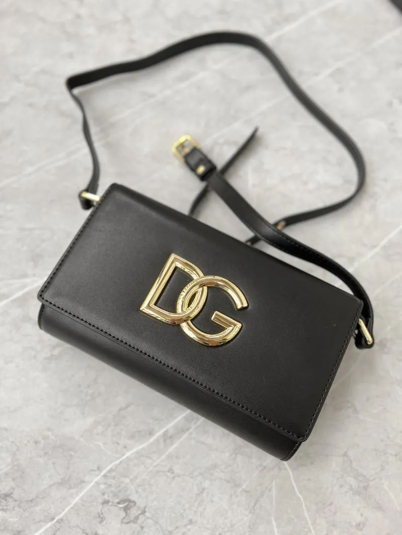 Alternative view of D&G Black Leather Crossbody Satchel Bag 264