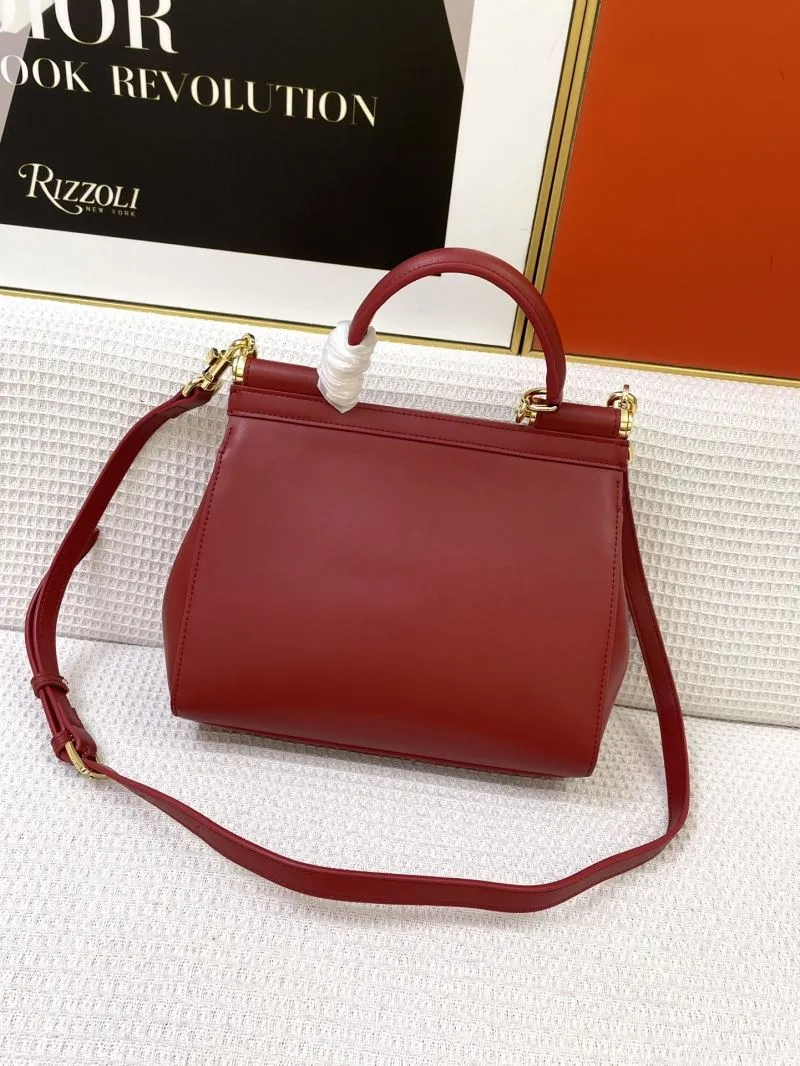 Alternative view of DG Red Leather Satchel Bag 268