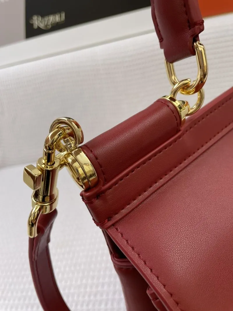 DG Red Leather Satchel Bag 268 - Image 5