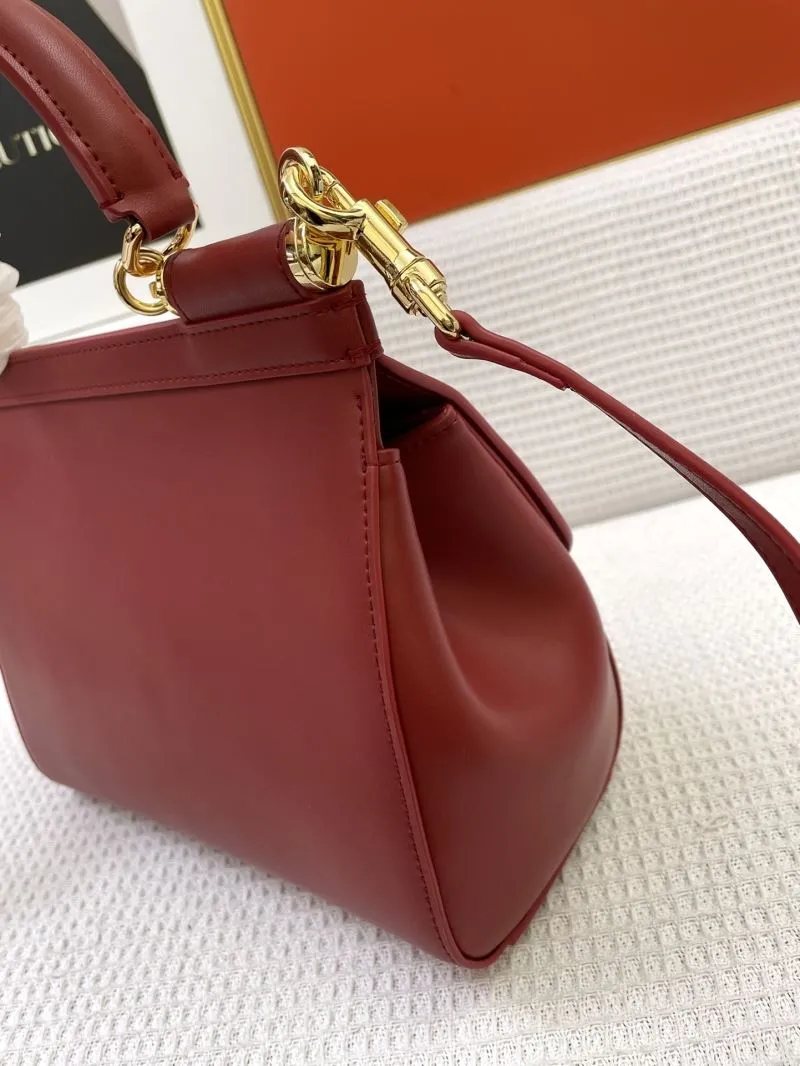 DG Red Leather Satchel Bag 268 - Image 6