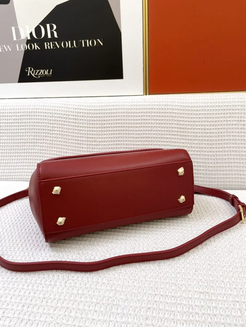 DG Red Leather Satchel Bag 268 - Image 7