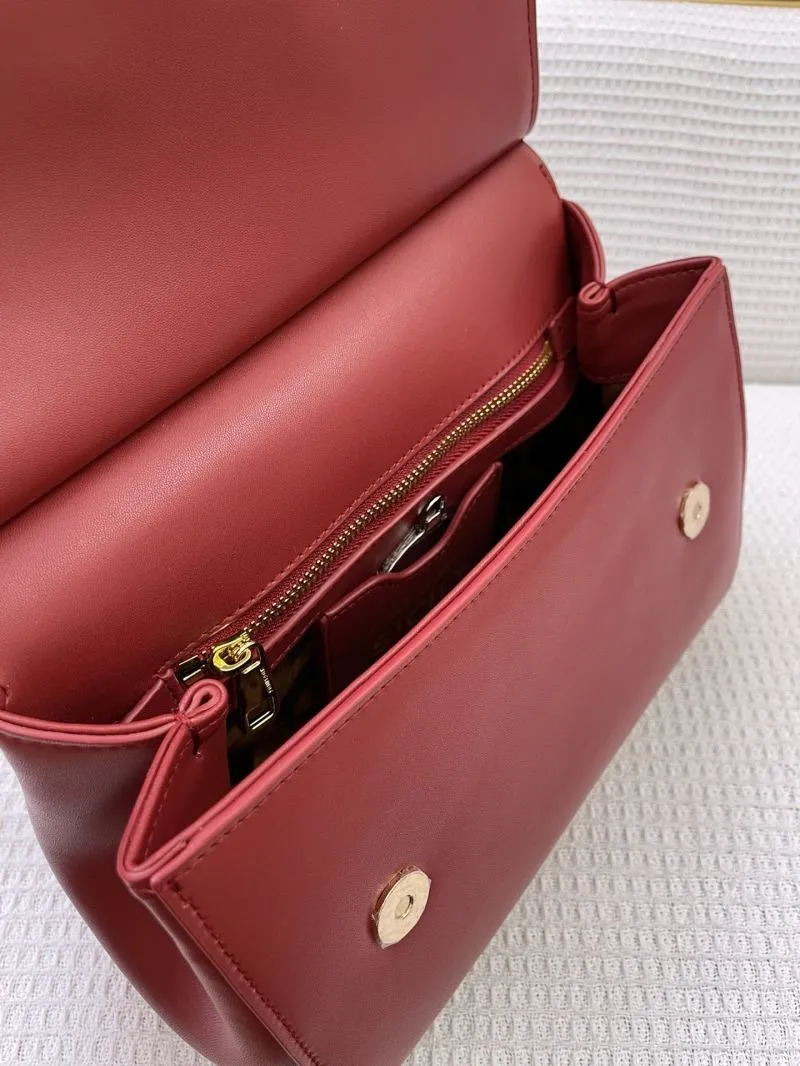 DG Red Leather Satchel Bag 268 - Image 8
