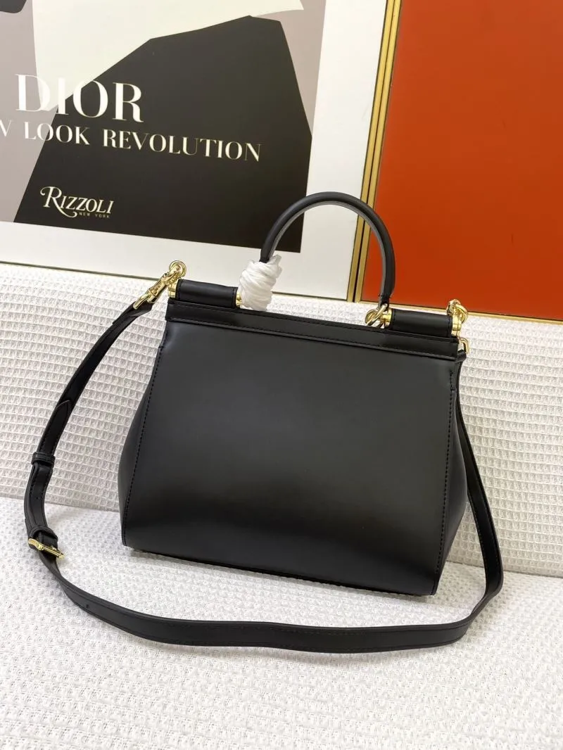 Alternative view of DG Black Leather Satchel Bag