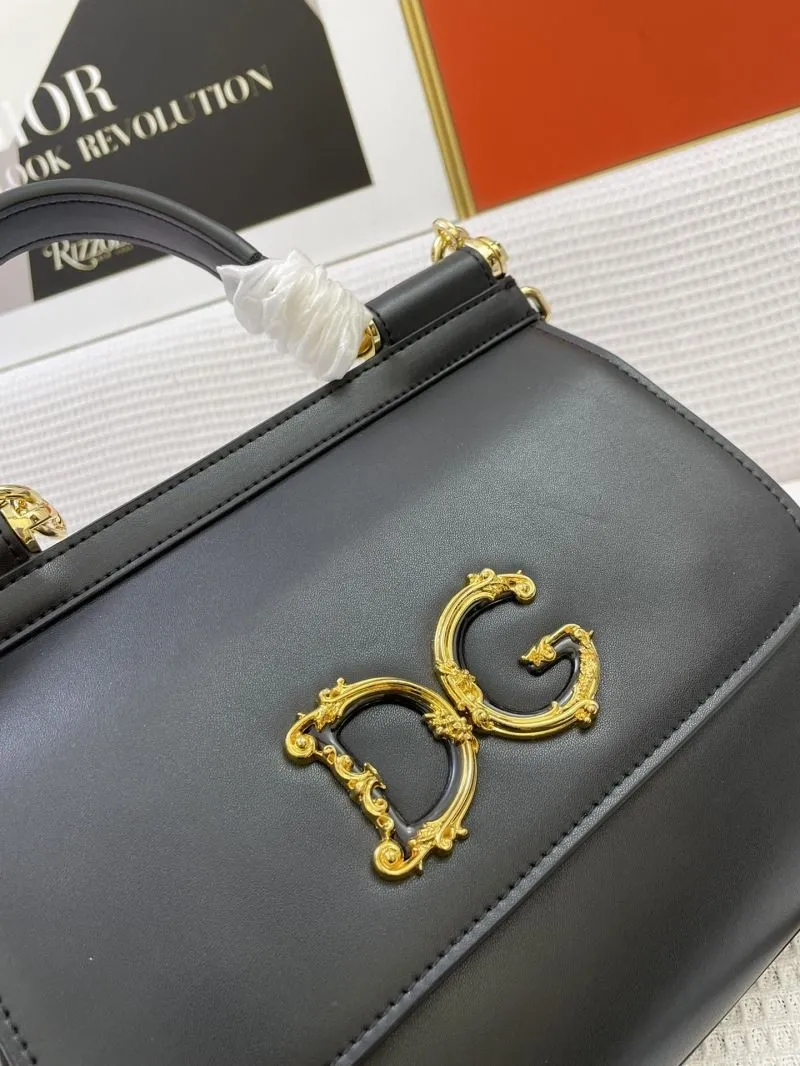 DG Black Leather Satchel Bag - Image 4