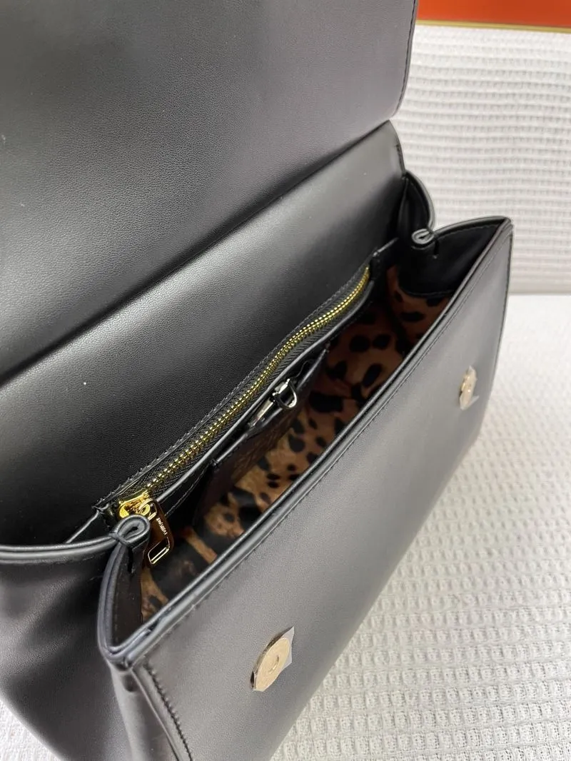 DG Black Leather Satchel Bag - Image 8