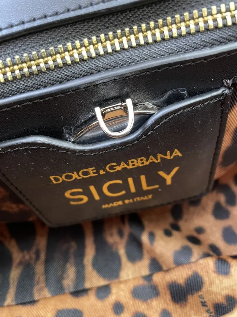 DG Black Leather Satchel Bag - Image 9