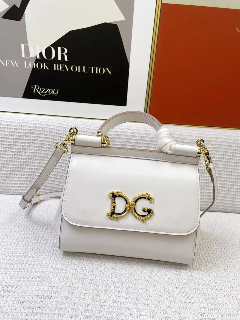 DG White Leather Satchel Bag 271 - Image 3