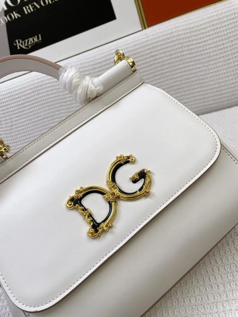 DG White Leather Satchel Bag 271 - Image 4