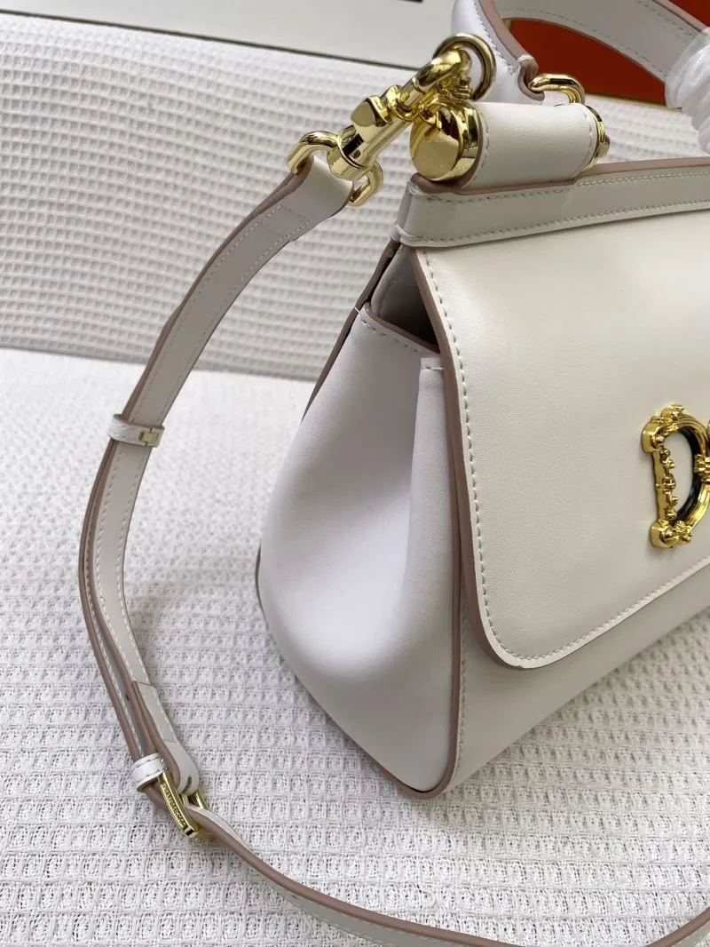 DG White Leather Satchel Bag 271 - Image 6