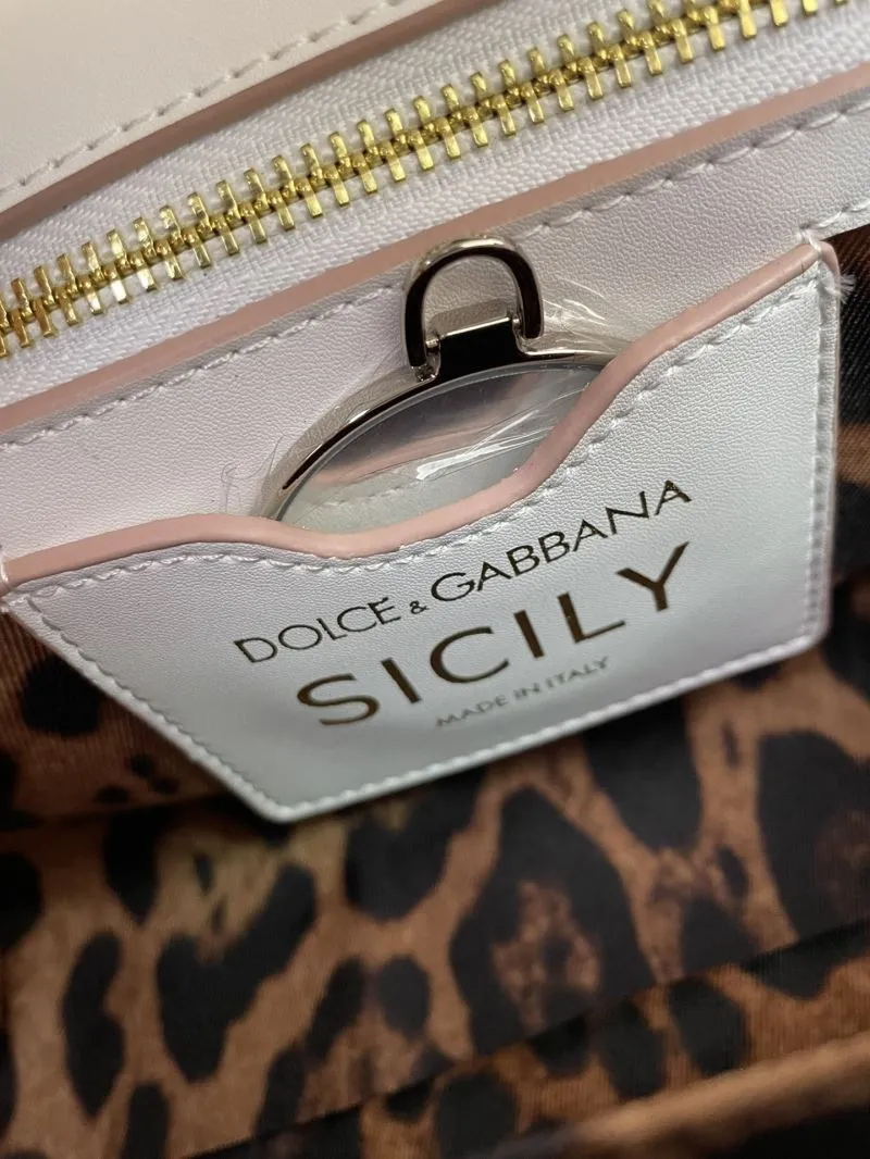 DG White Leather Satchel Bag 271 - Image 9