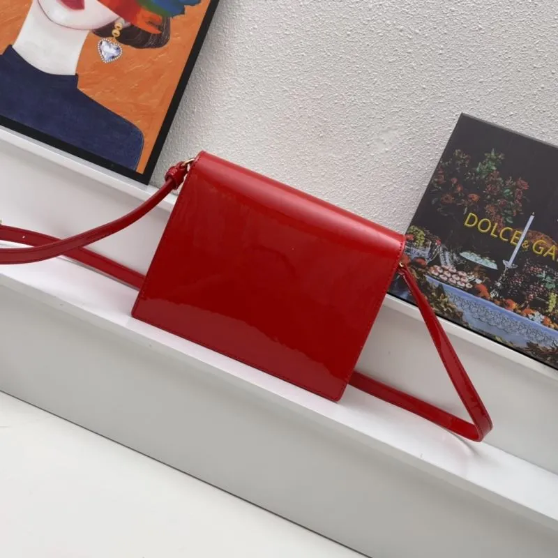 Alternative view of Dolce & Gabbana Red Patent Leather Crossbody Satchel Bag 275