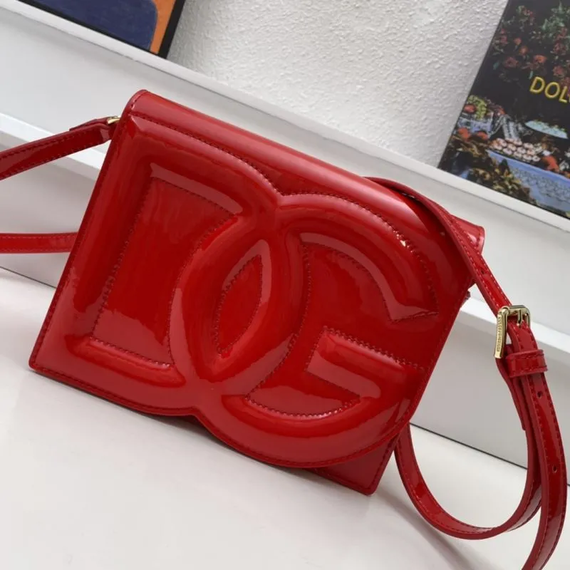 Dolce & Gabbana Red Patent Leather Crossbody Satchel Bag 275 - Image 3