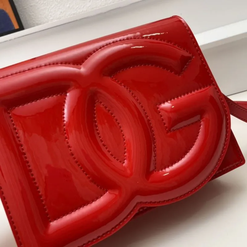 Dolce & Gabbana Red Patent Leather Crossbody Satchel Bag 275 - Image 4