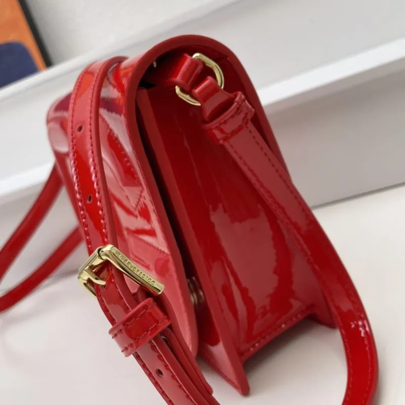 Dolce & Gabbana Red Patent Leather Crossbody Satchel Bag 275 - Image 6
