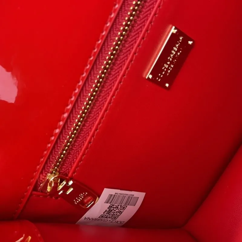 Dolce & Gabbana Red Patent Leather Crossbody Satchel Bag 275 - Image 9