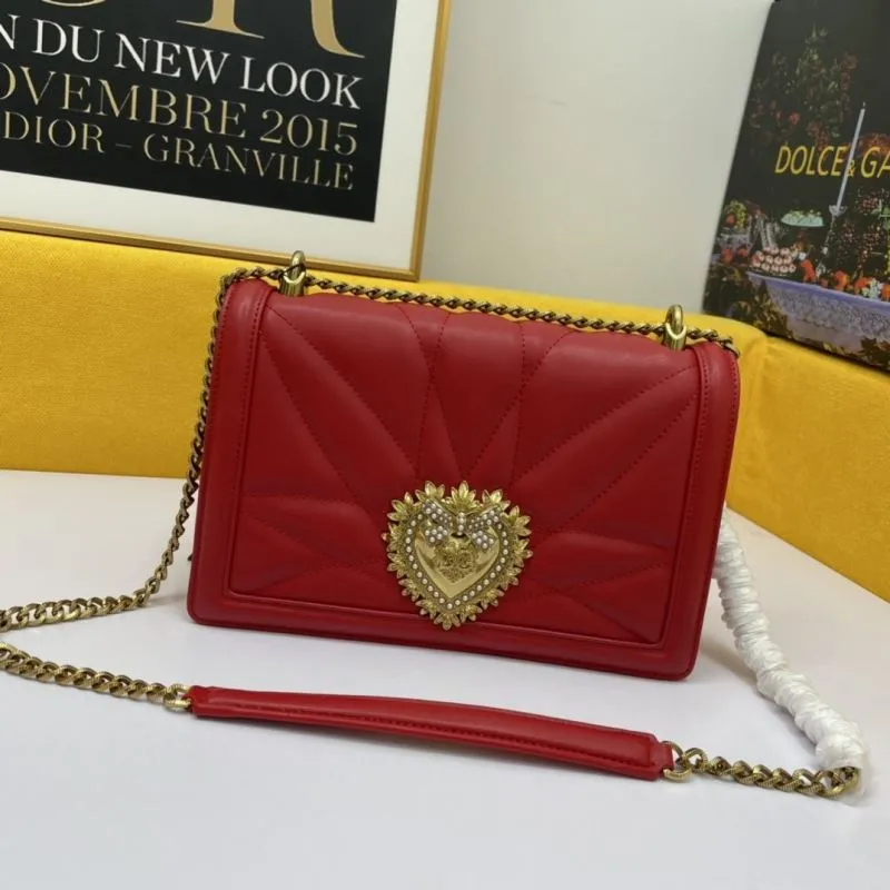 Dolce Gabbana Red Leather Satchel Bag 285