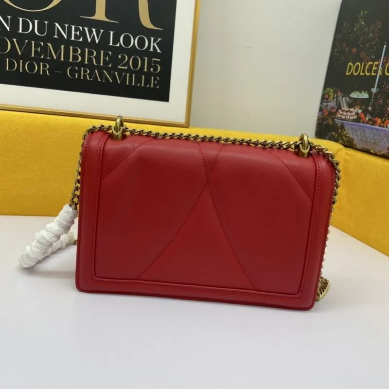 Dolce Gabbana Red Leather Satchel Bag 285 - Image 3