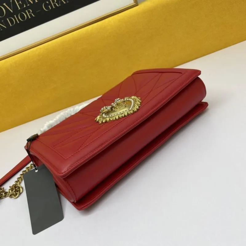 Dolce Gabbana Red Leather Satchel Bag 285 - Image 5