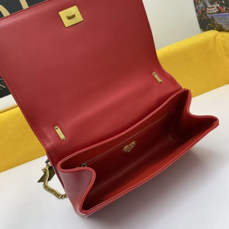 Dolce Gabbana Red Leather Satchel Bag 285 - Image 7