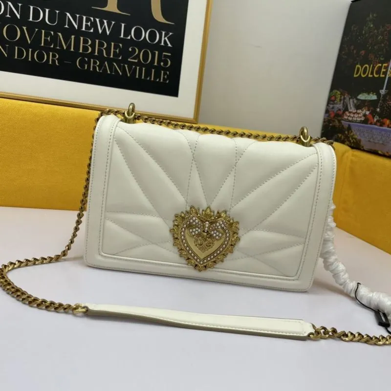 Dolce Gabbana White Quilted Satchel Bag 286