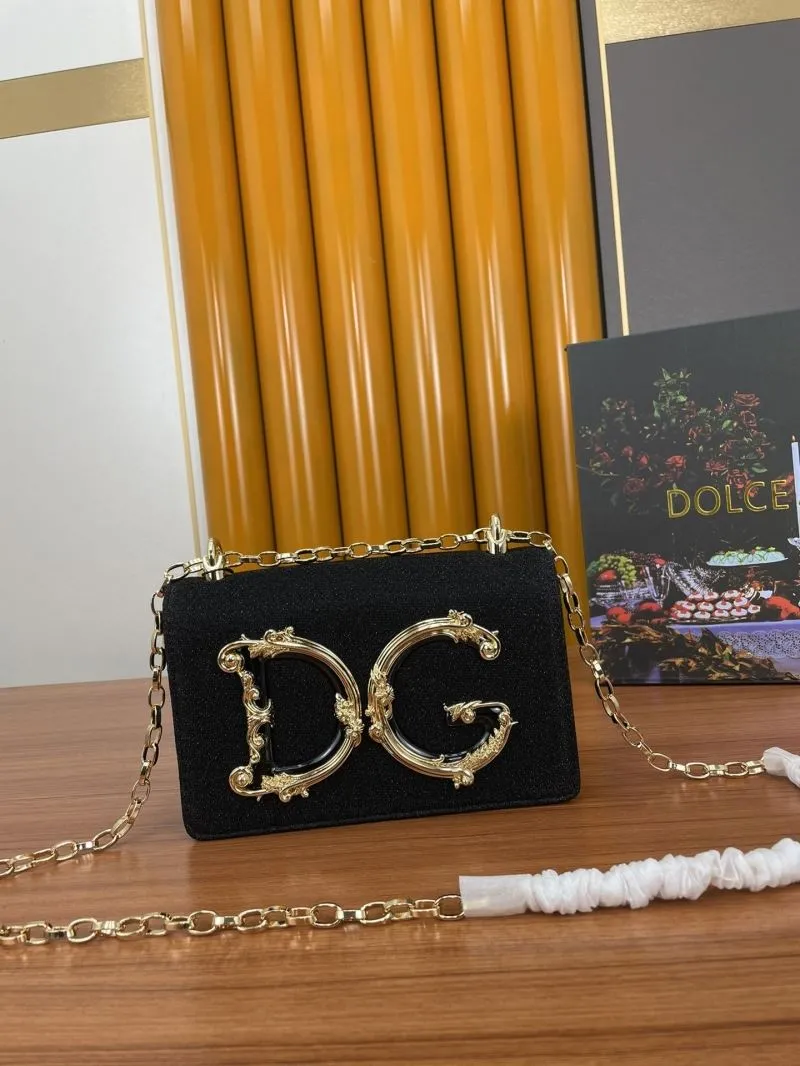 Dolce Gabbana Black Chain Satchel Bag