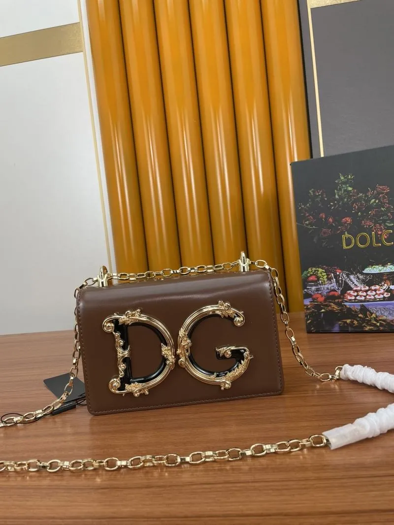 Dolce Gabbana Brown DG Logo Satchel Bag 291