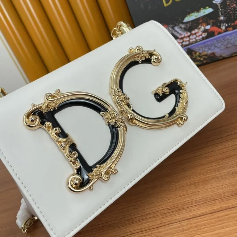 Dolce & Gabbana White DG Logo Satchel Bag 294 - Image 6
