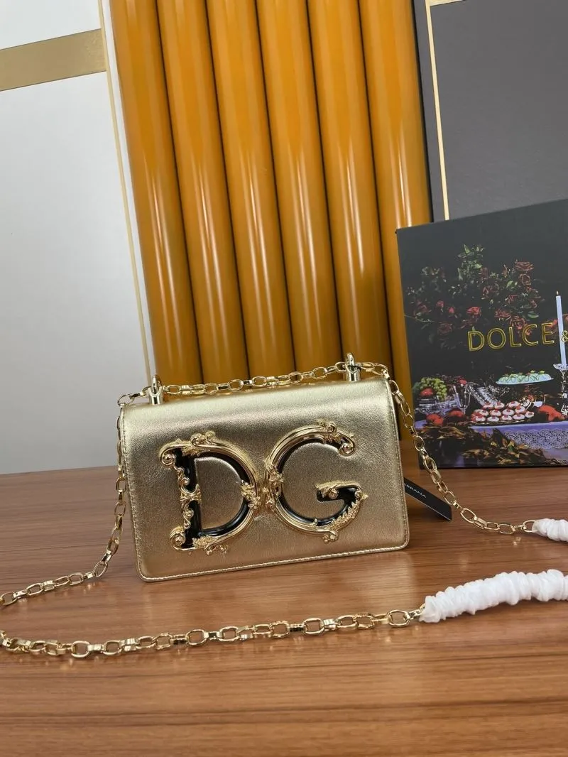 Dolce Gabbana Gold Chain Satchel Bag