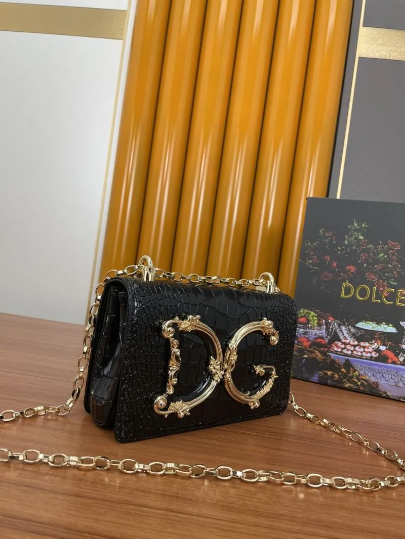 Alternative view of Dolce Gabbana Black Crocodile Chain Shoulder Bag 299