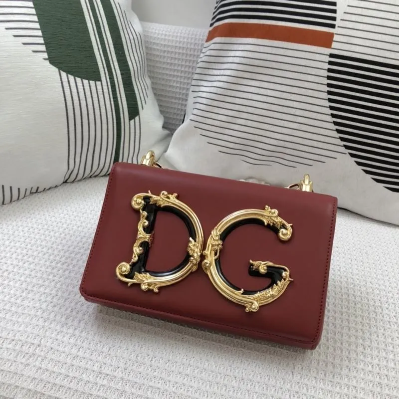 Alternative view of DG Burgundy Leather Chain Satchel Bag 303