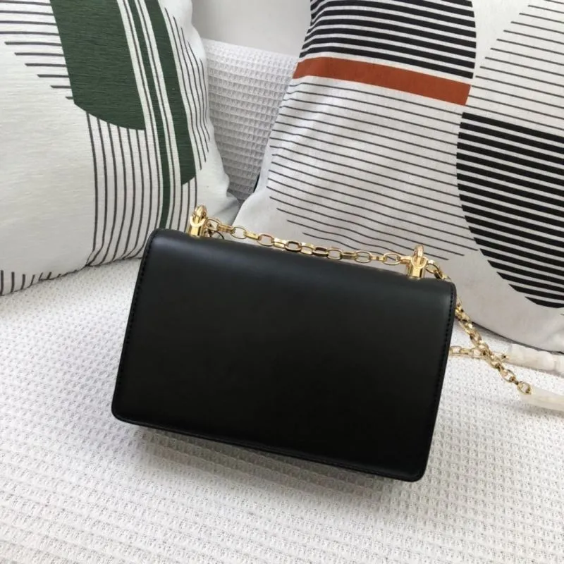 DG Black Leather Chain Satchel Bag 304 - Image 3
